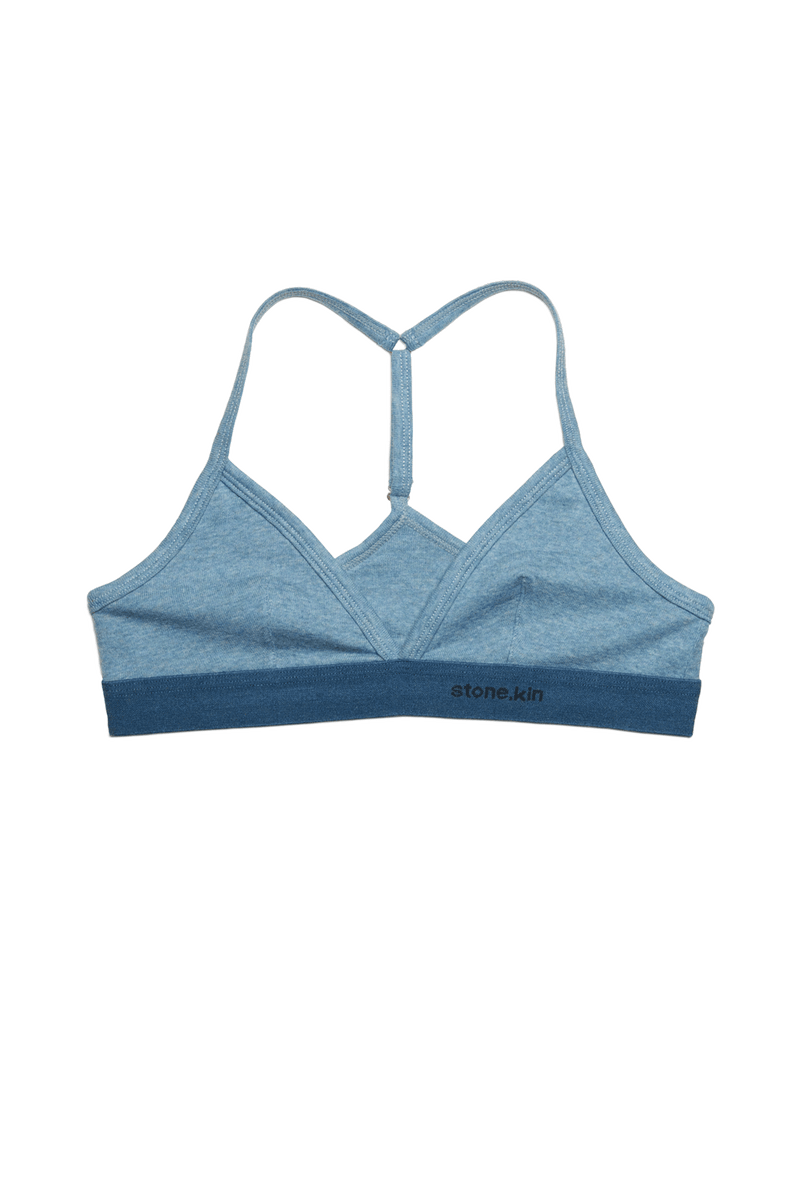 Racer Back Bralette in Organic Cotton Rib - Lake & Indigo