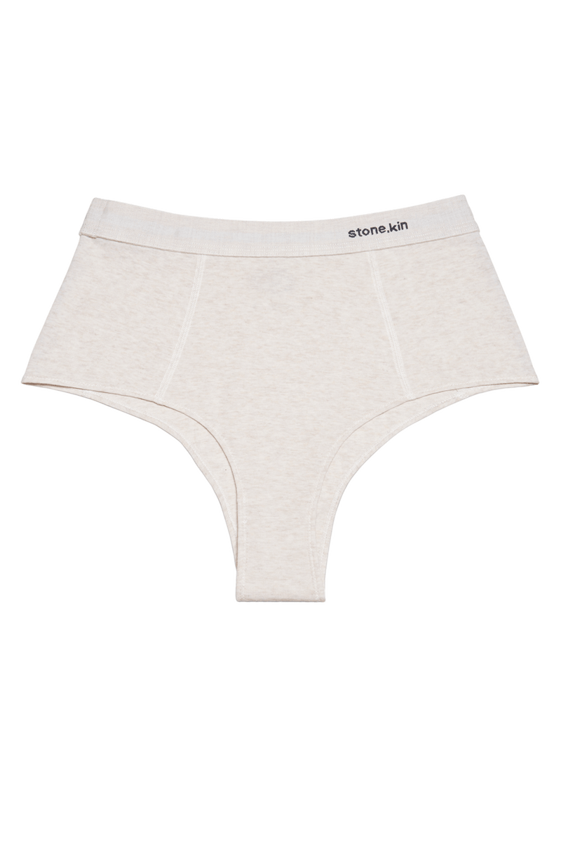 Hi Brief in Organic Cotton Rib - Bone
