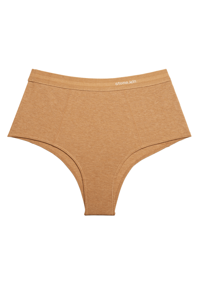 Hi Brief in Organic Cotton Rib - Camel