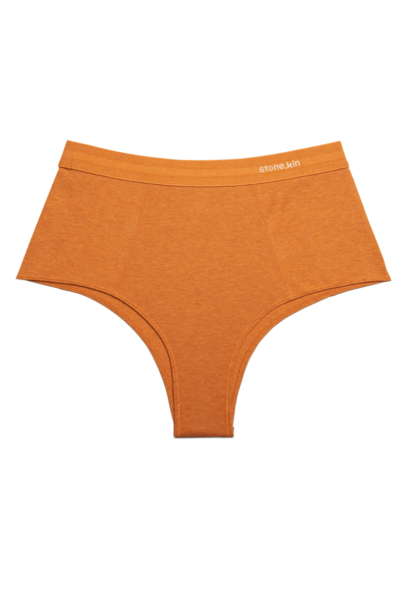 Hi Brief in Organic Cotton Rib - Papaya
