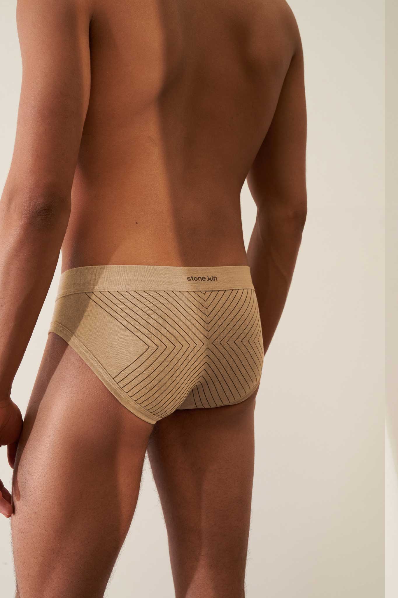 Brief in Organic Cotton Rib - Sand with Tar Cross