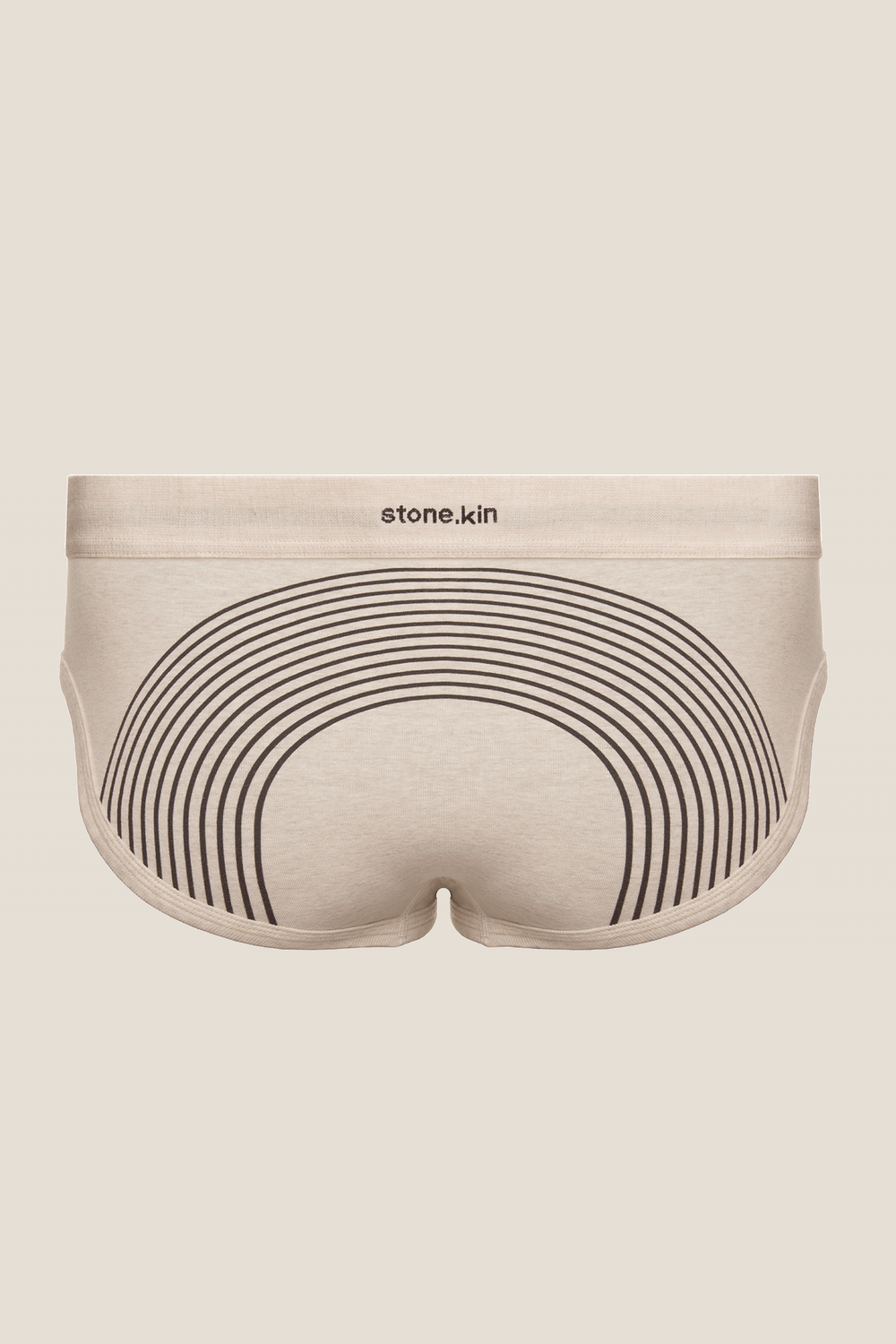 Brief in Organic Cotton - Bone with Lines