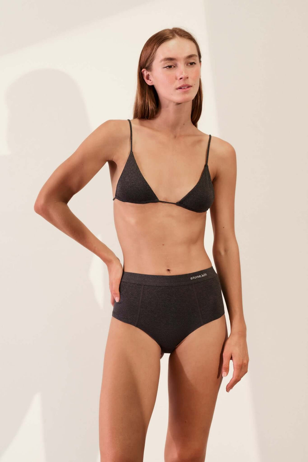 Brassière triangle en coton bio côtelé - Tar