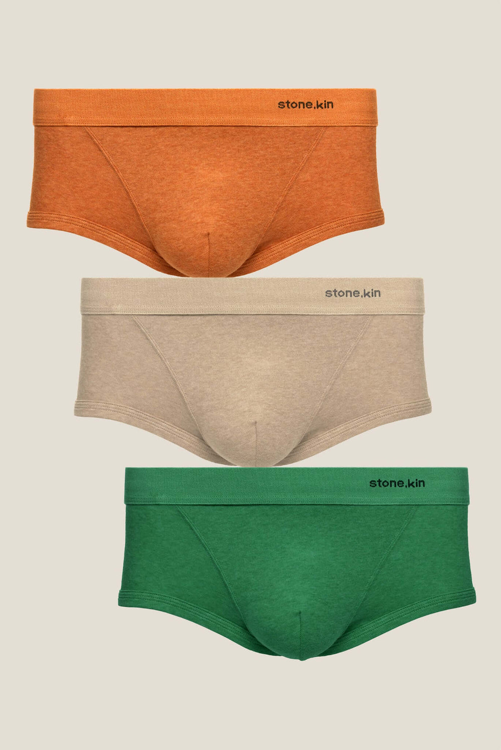 Trunk 3 Pack in Organic Cotton / Papaya, Sand and Pandanus