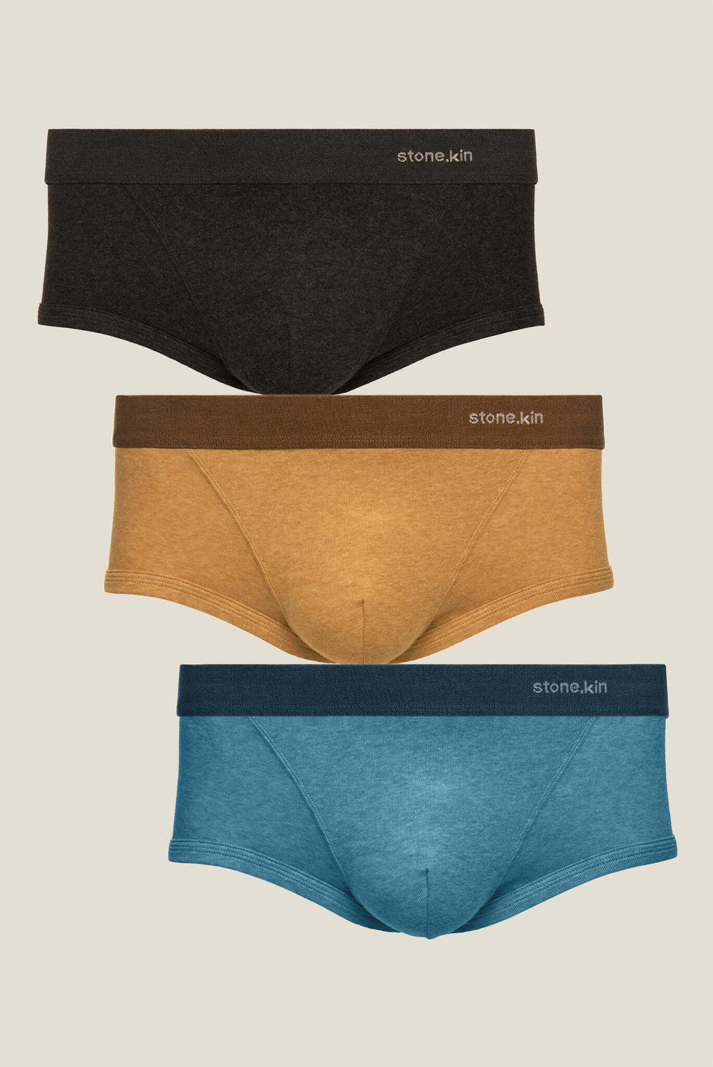 Trunk 3 Pack in Organic Cotton / Tar, Camel and Lake