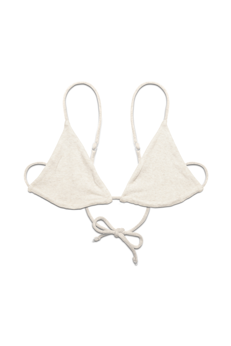 Brassière triangle en coton bio côtelé - Os
