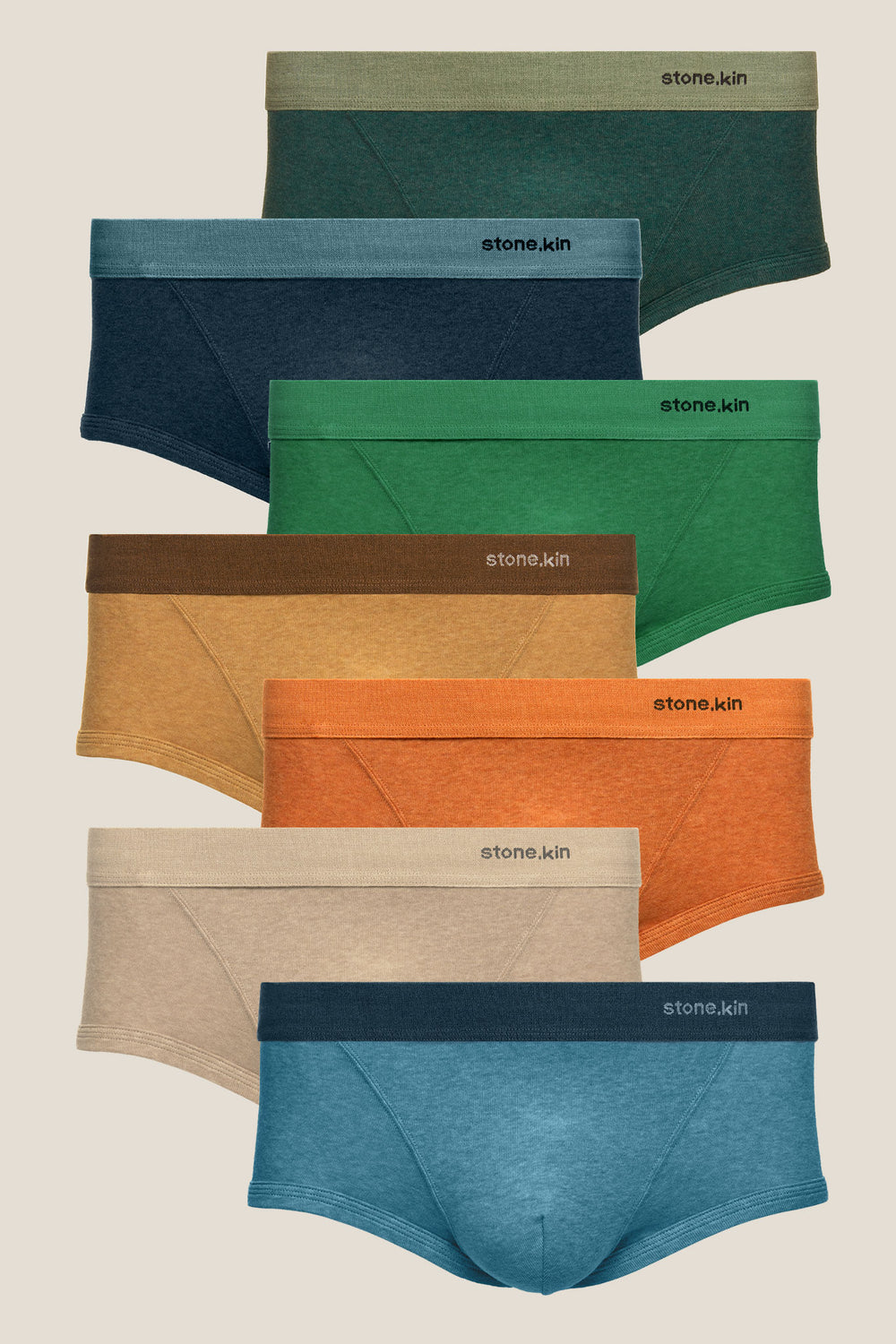 Trunk 7 Pack / Teal & Sage, Camel & Brown, Pandanus, Lake & Indigo, Sand, Papaya, Indigo & lake